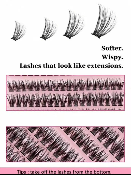 3 In 1 Eyelash Kit With Glue &Applicator , Lashes Box 1 Pc