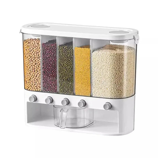 5 in 1 Cereal Dispenser for Kitchen, Rice & Grain Container