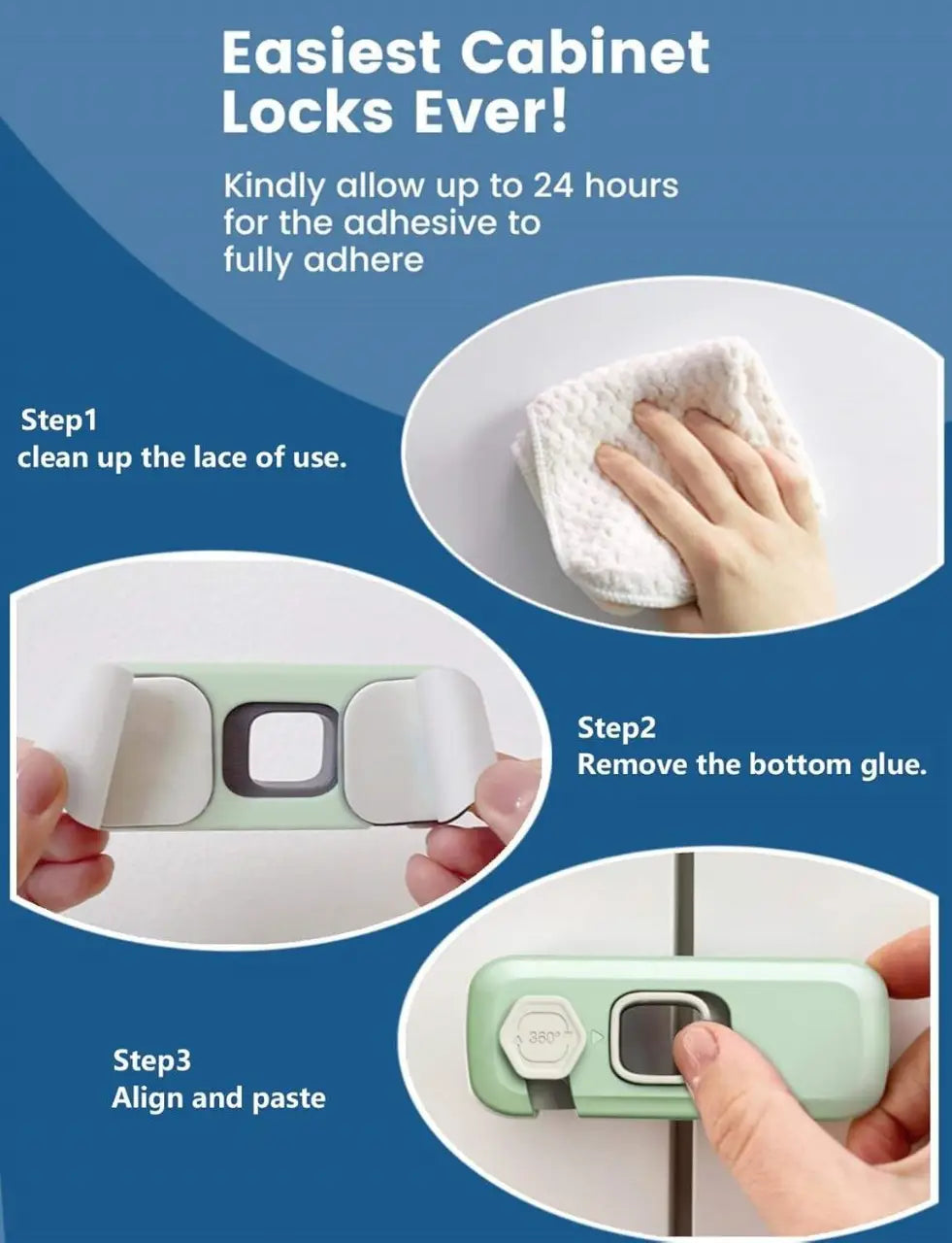 Baby Safety Lock for Refrigerator, Cabinets & Drawers