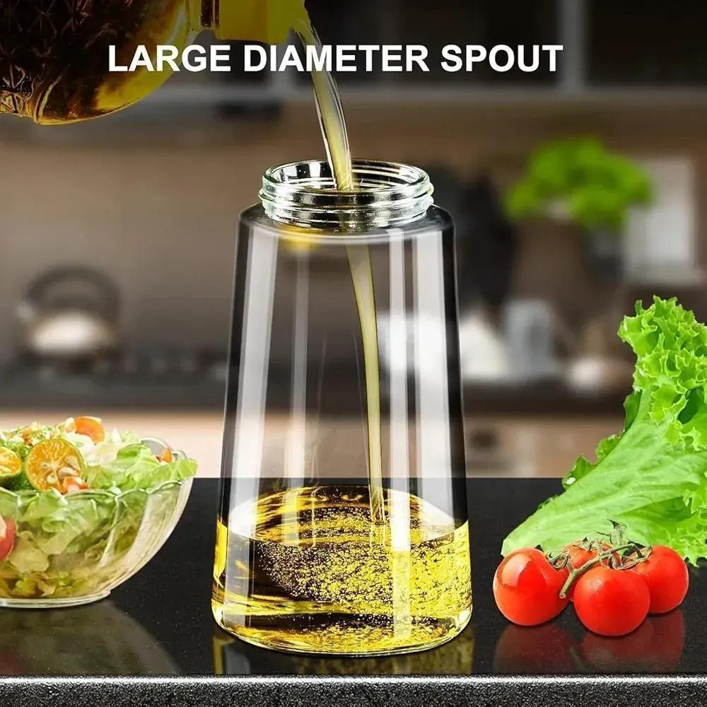 Transparent Oil Bottle with Handle & Cap for Kitchen Use