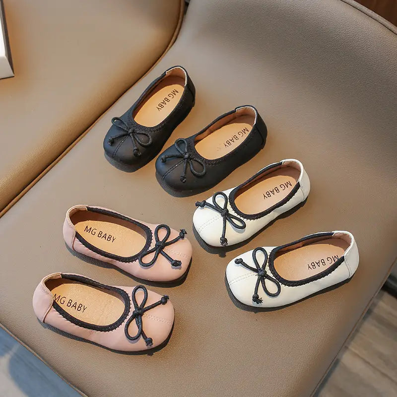 Bow Tied Princess Flat Shoes for Girls 2-5 Years