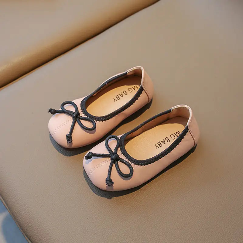 Bow Tied Princess Flat Shoes for Girls 2-5 Years