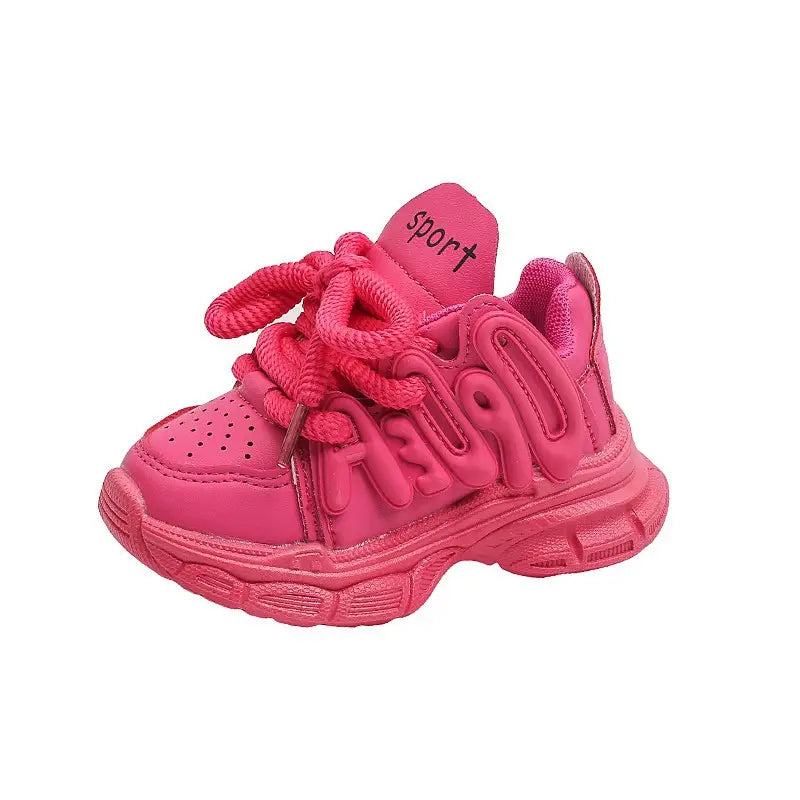 Pink Chunky Sneakers for Kids School Play Wear
