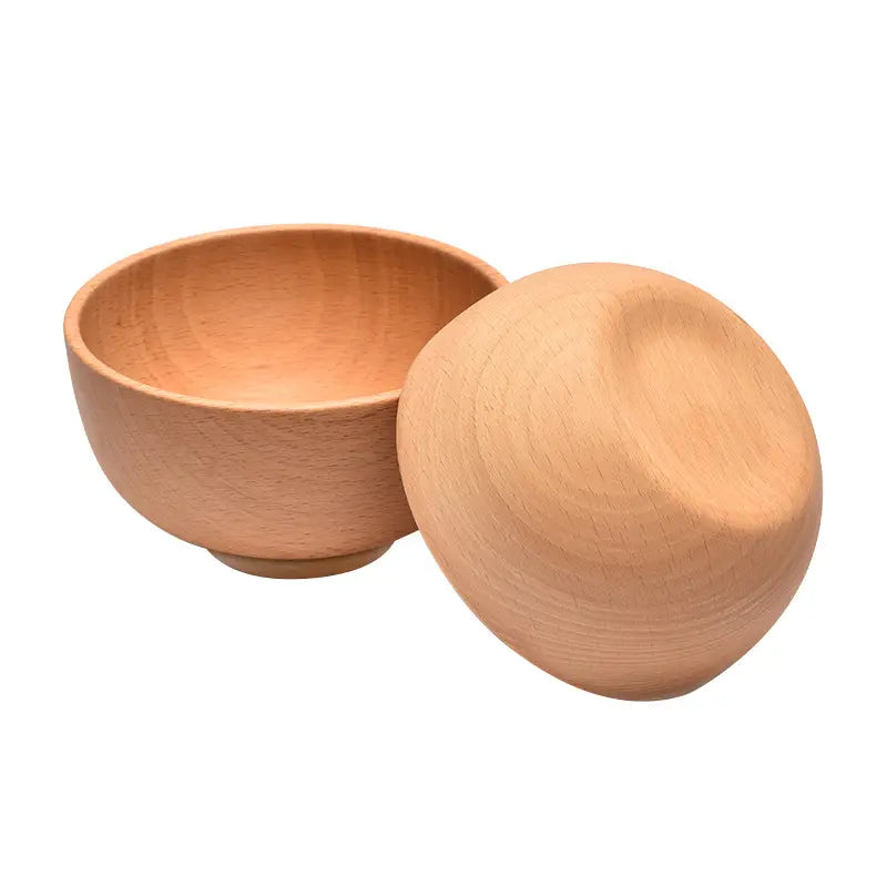 Japanese Wooden Bowls Set for Kids & Adults