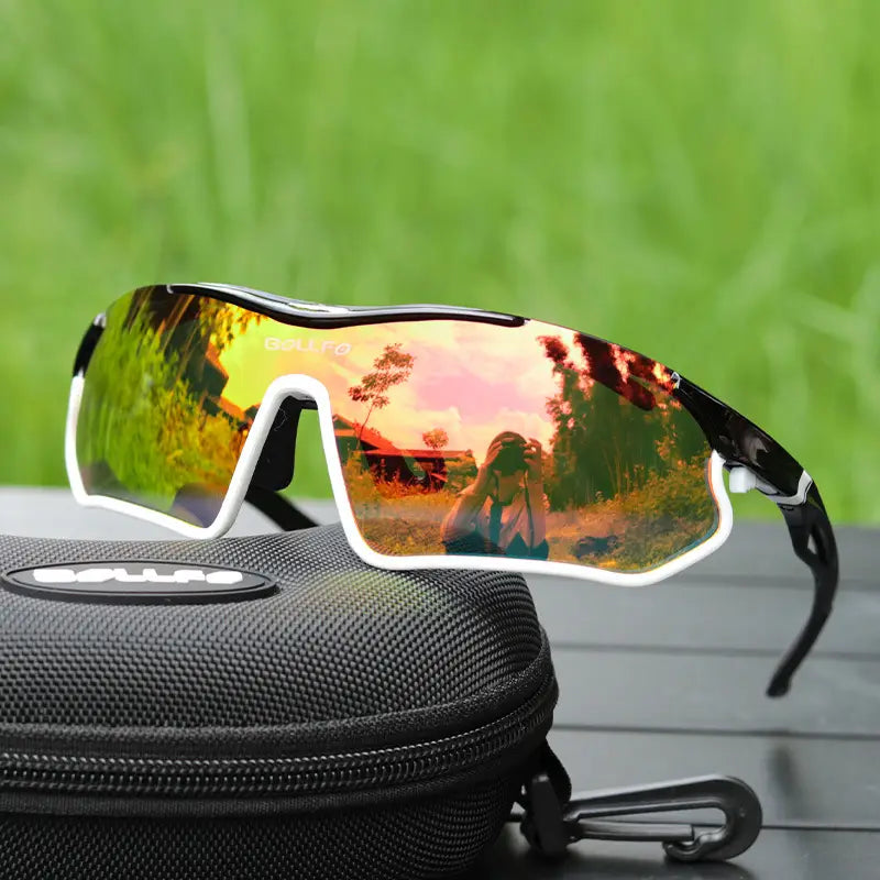 Bollfo Anti-UV Cycling Goggles for Men Women Sports Sunglasses