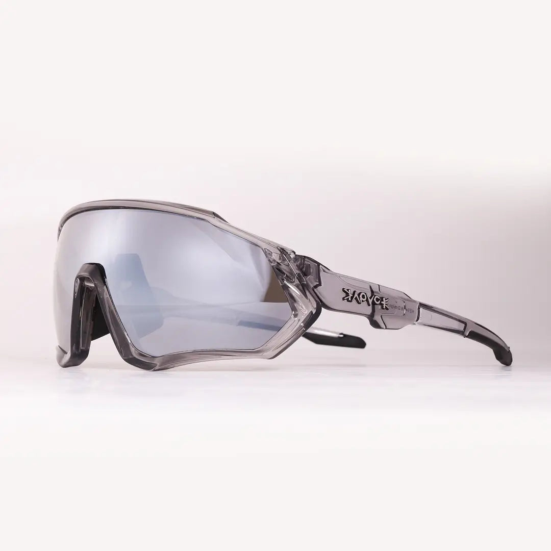 Black Riding Glasses with Red Mirrored Lenses for Wind & UV Protection