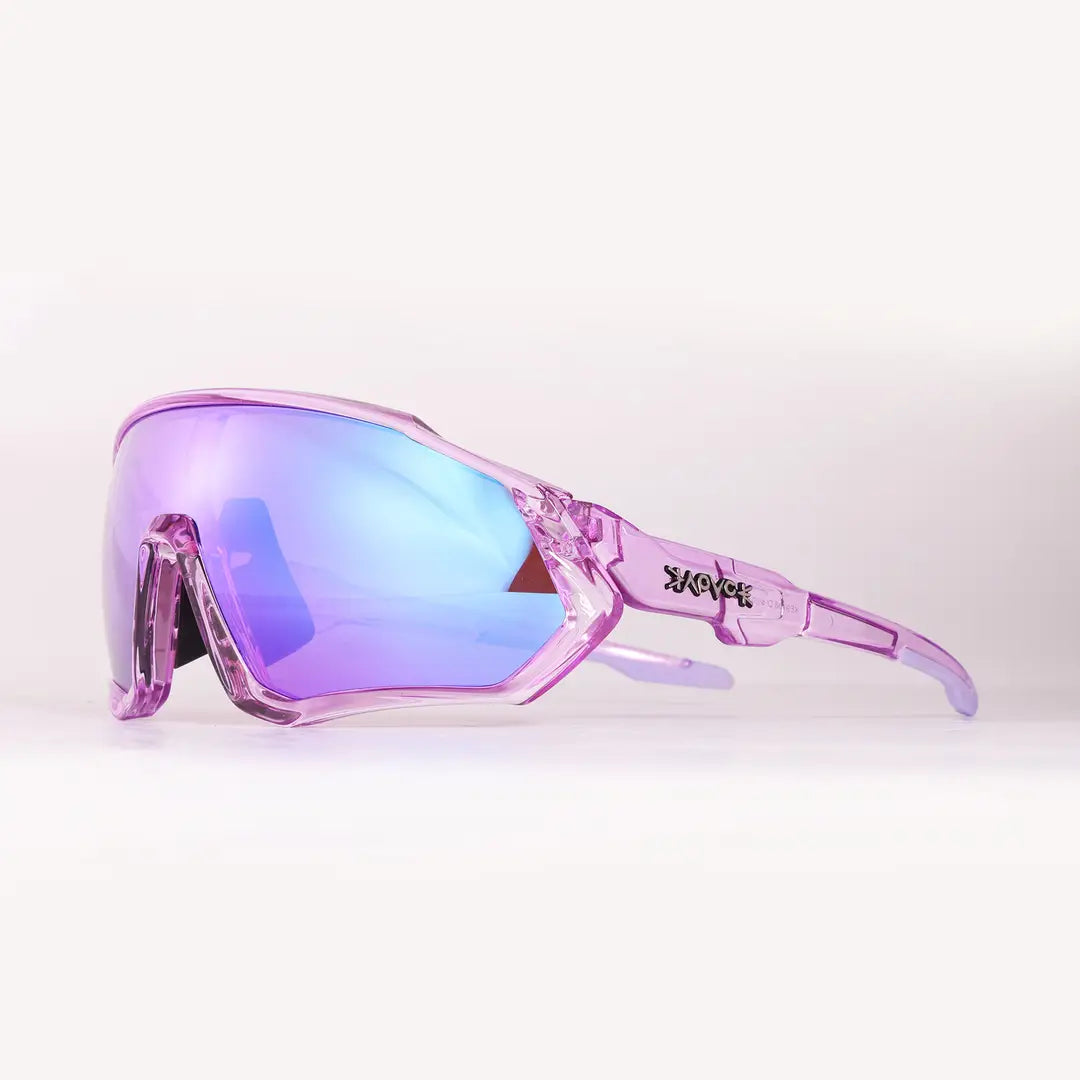 Black Riding Glasses with Red Mirrored Lenses for Wind & UV Protection