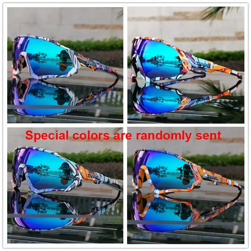 Black Riding Glasses with Red Mirrored Lenses for Wind & UV Protection
