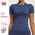 Women Slim Fit Yoga T-Shirt Summer Fitness Short Sleeve