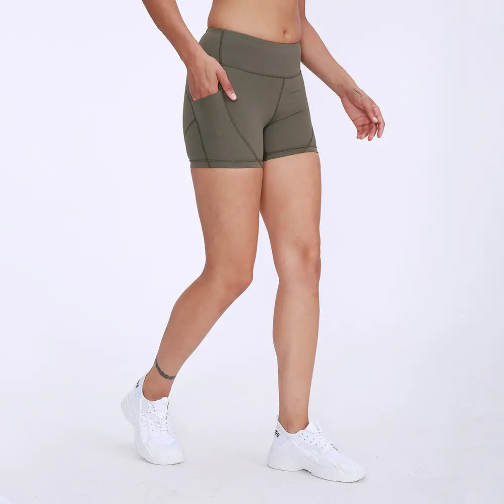 Women High Waist Yoga Shorts Black Tight Sporty Fitness Wear