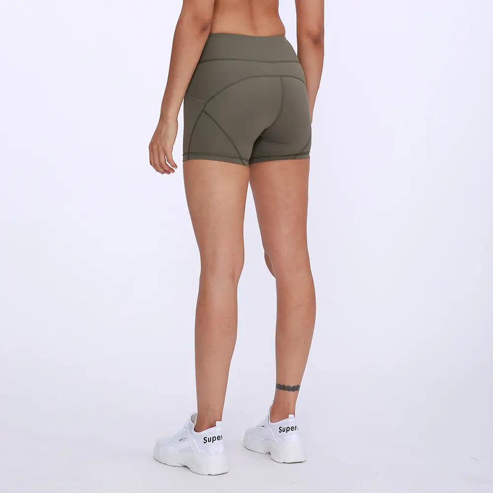 Women High Waist Yoga Shorts Black Tight Sporty Fitness Wear