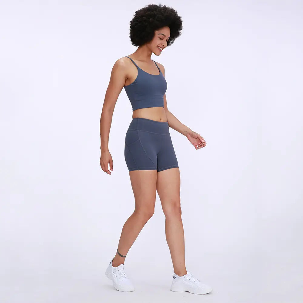 Women High Waist Yoga Shorts Black Tight Sporty Fitness Wear