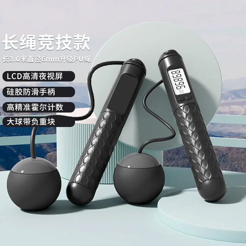 Intelligent Digital Weighted Skipping Rope Black Dual-Use