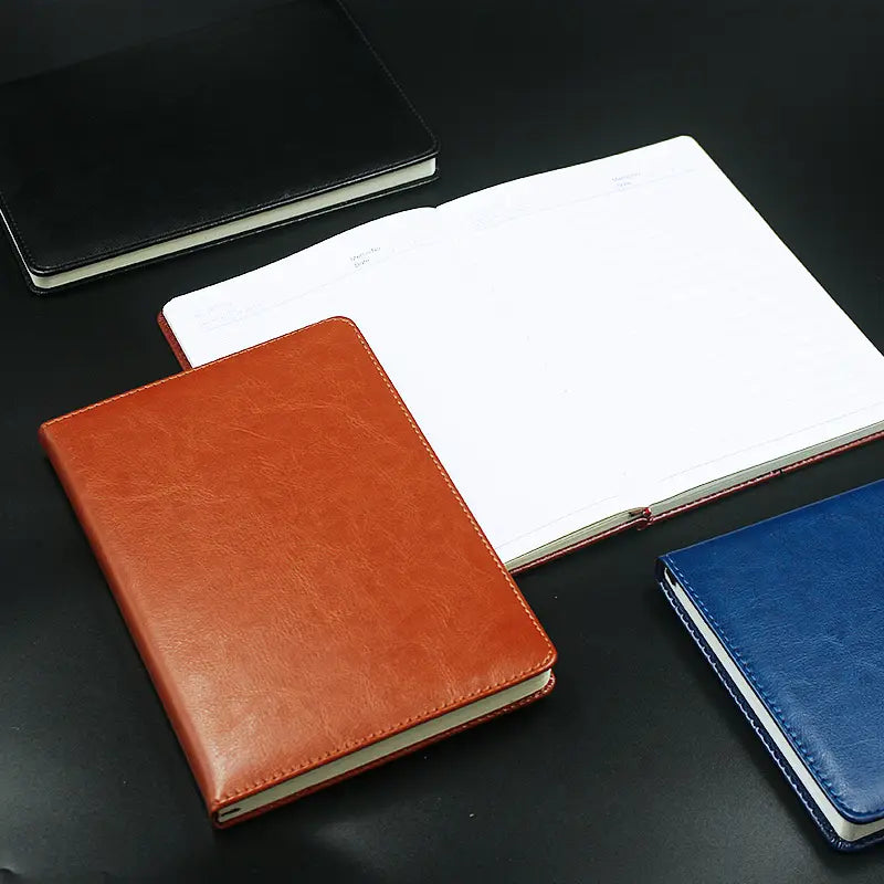 A5 PU Leather Business Notebooks Blue Black Red Orange