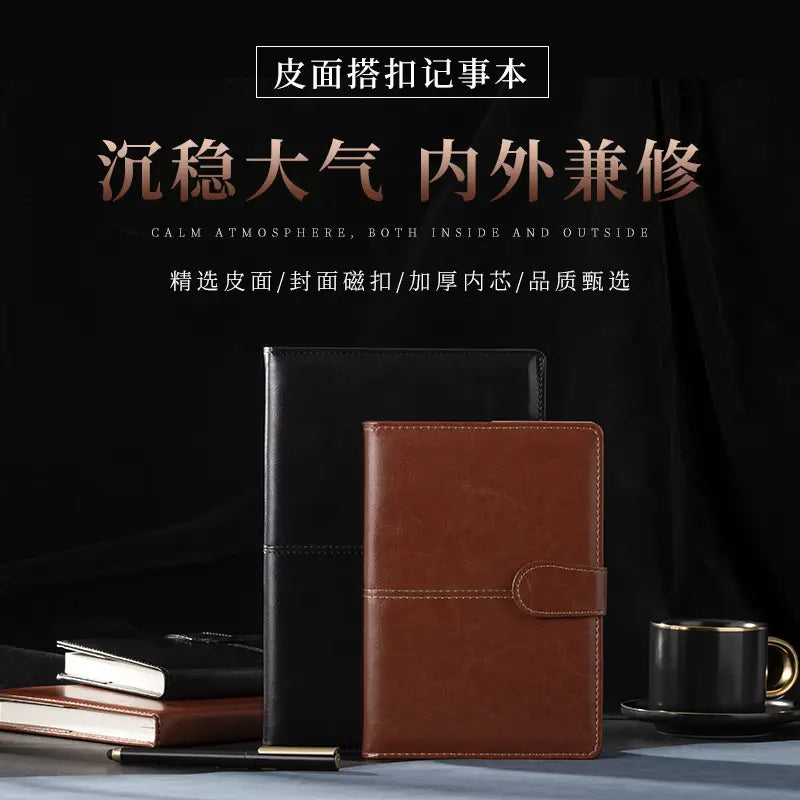 A5 PU Leather Business Notebook with Buckle Closure