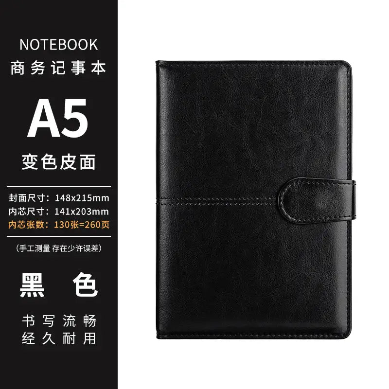 A5 PU Leather Business Notebook with Buckle Closure