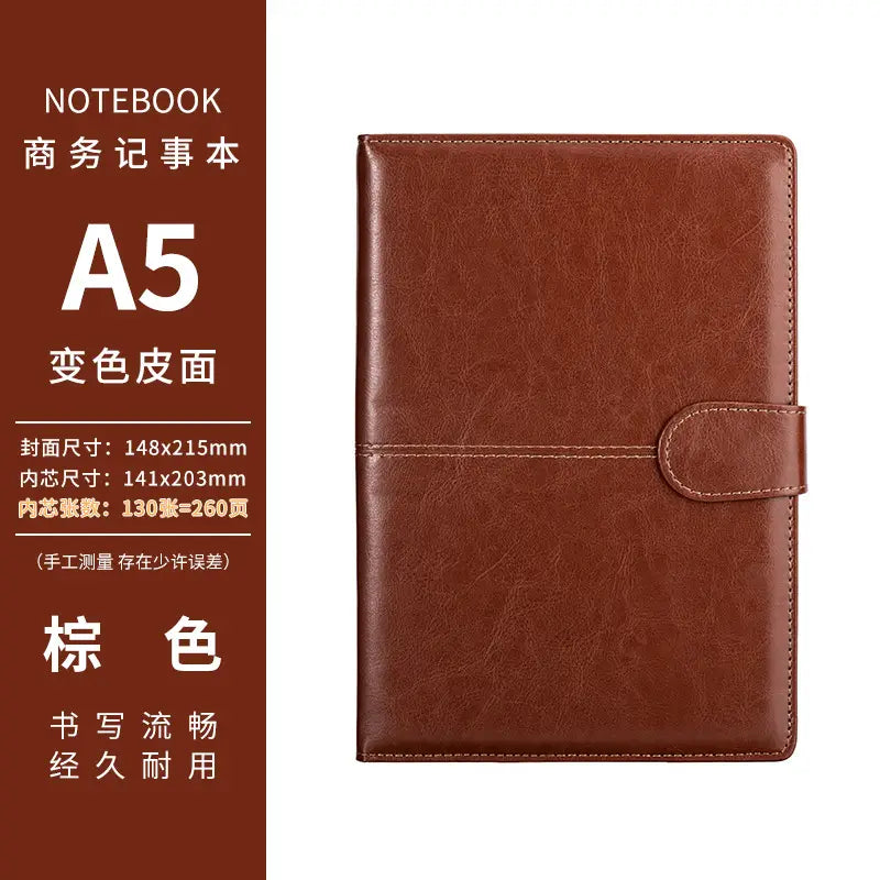 A5 PU Leather Business Notebook with Buckle Closure