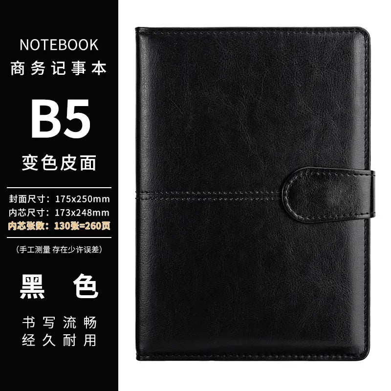 A5 PU Leather Business Notebook with Buckle Closure