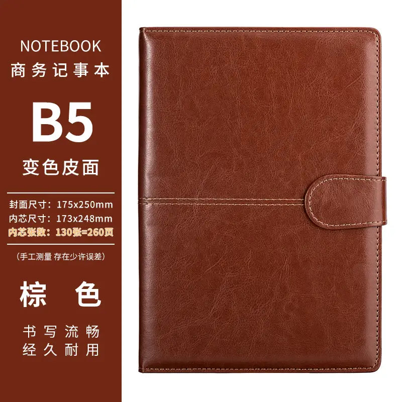 A5 PU Leather Business Notebook with Buckle Closure