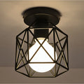 Modern Geometric Ceiling Lamp Black LED Warm Glow