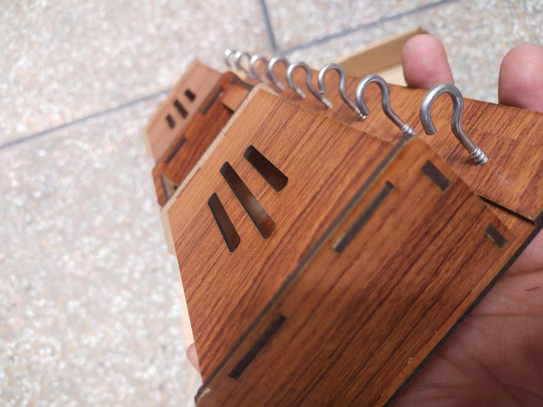 Wooden Mobile & Key Holder with Hooks