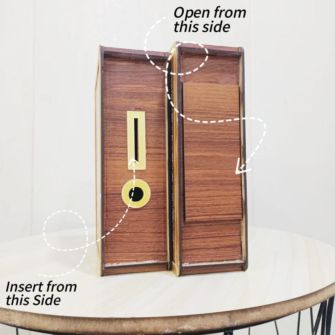 Golden Wooden Money Box for 50k PKR Savings