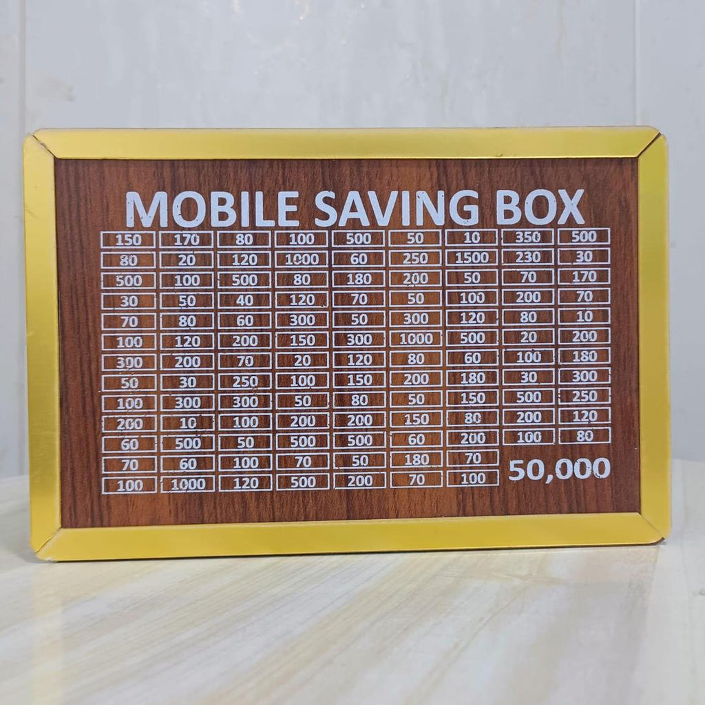 Golden Wooden Money Box for 50k PKR Savings