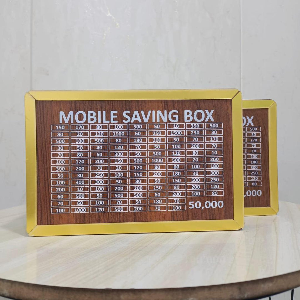 Golden Wooden Money Box for 50k PKR Savings