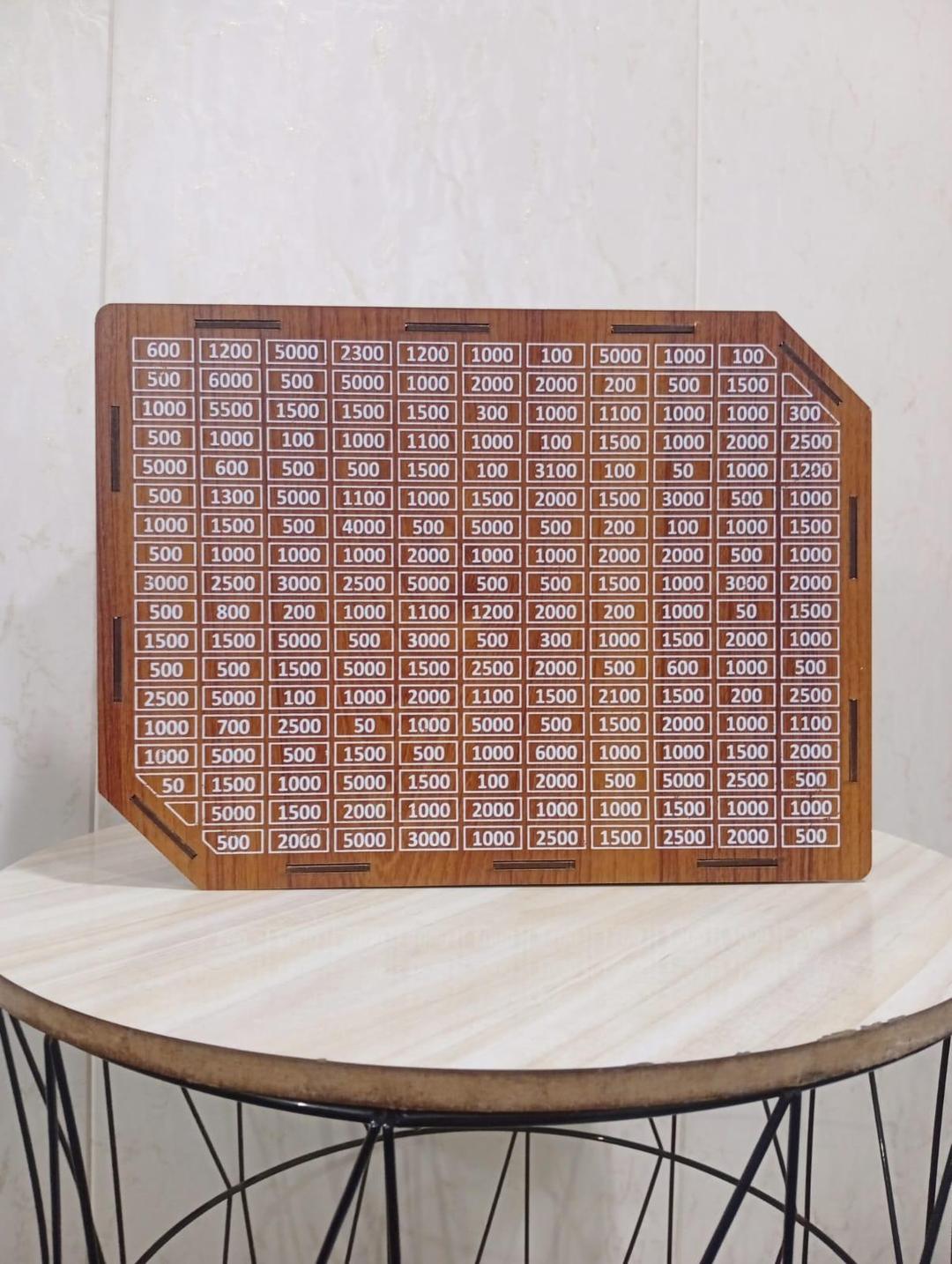 500,000 PKR Savings Box Wooden Golden Acrylic