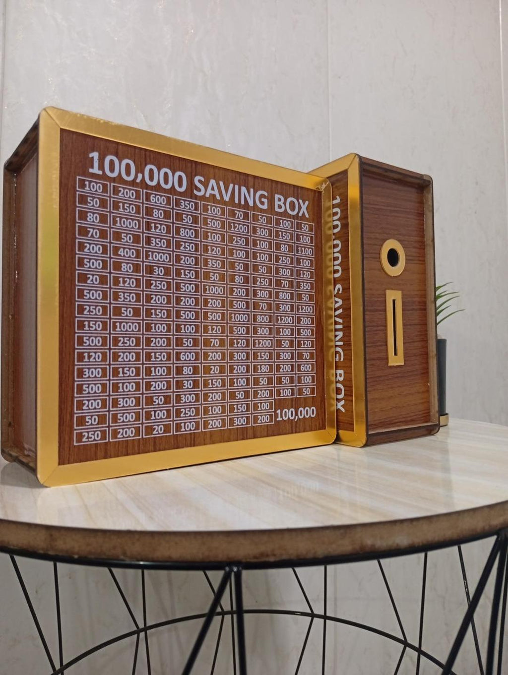 100,000 PKR Wooden Savings Box for Home Office