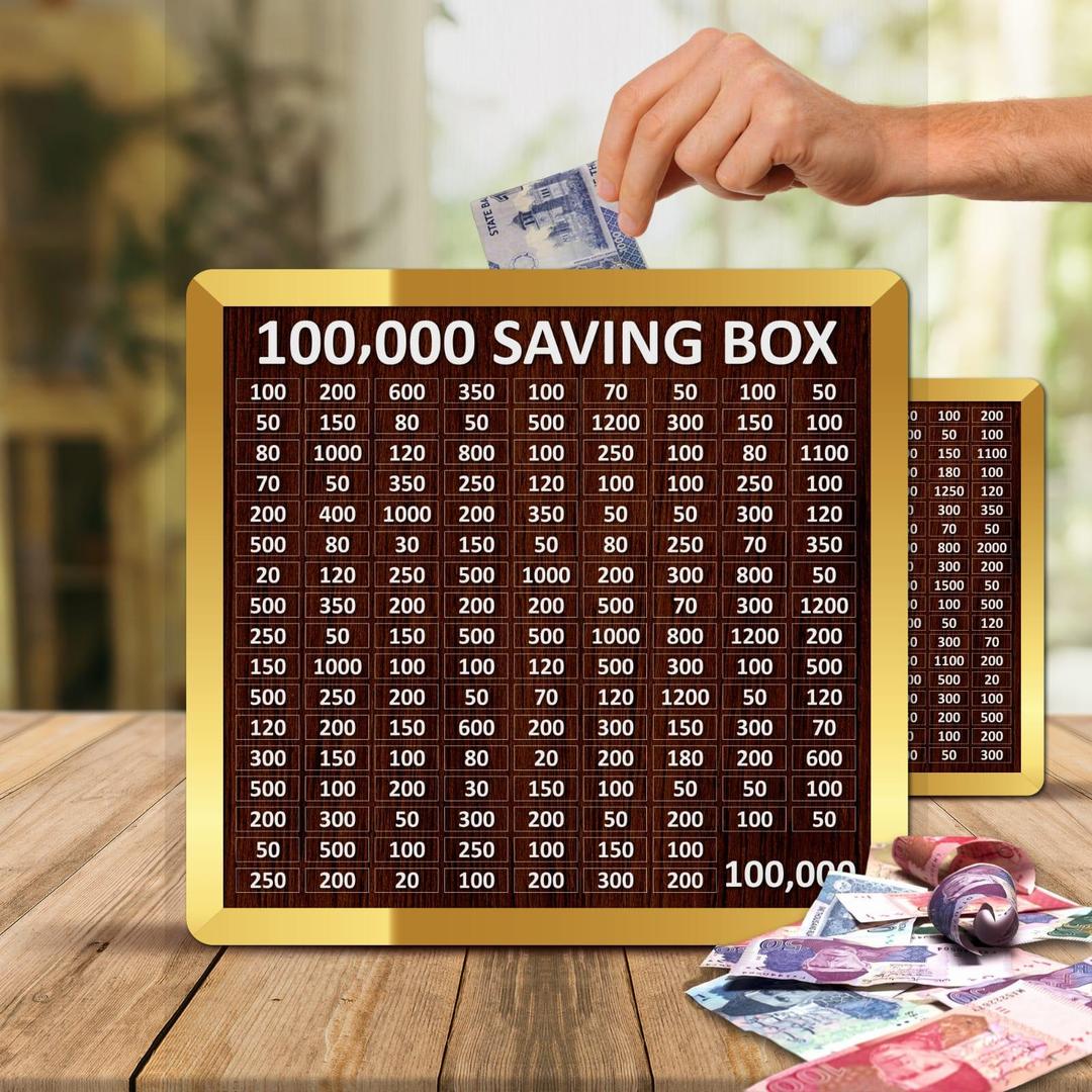 100,000 PKR Wooden Savings Box for Home Office