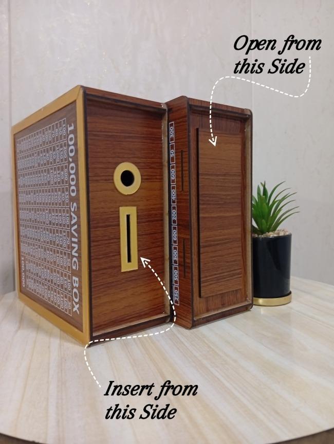 100,000 PKR Wooden Savings Box for Home Office