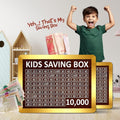 Kids Saving Box 10,000 Rupees Wooden Golden Acrylic