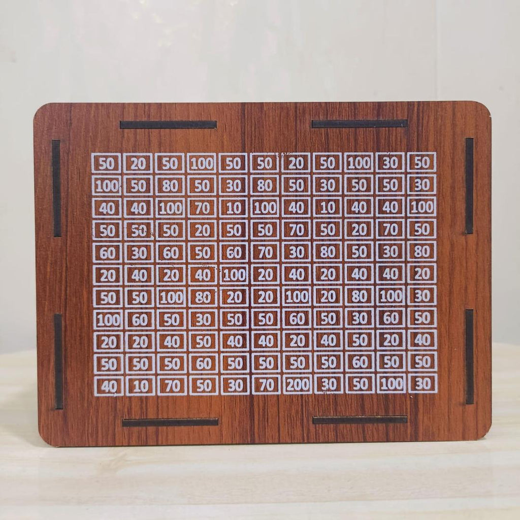 Kids Saving Box 10,000 Rupees Wooden Golden Acrylic