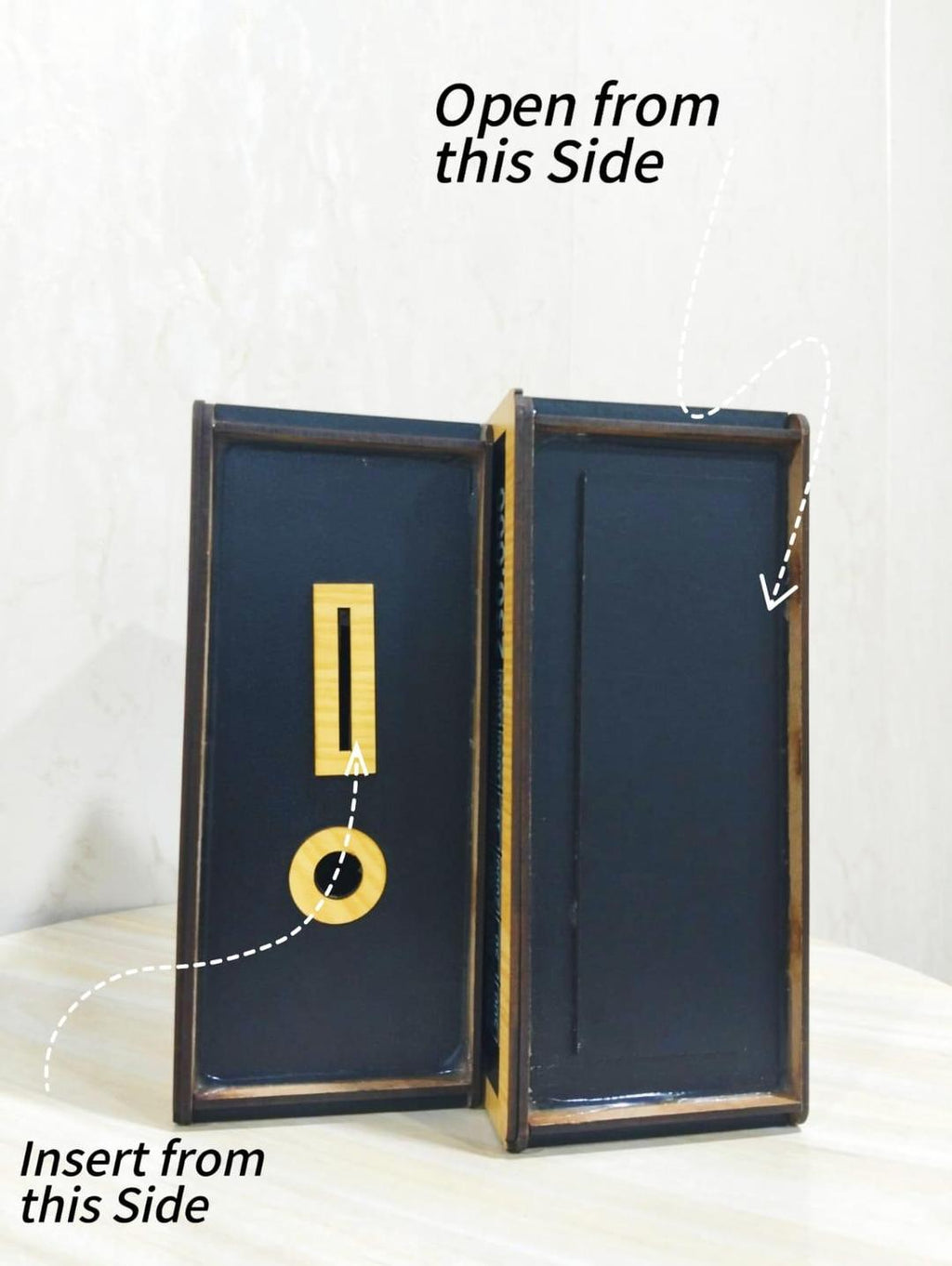Umrah Saving Box Save 230000 PKR Black Wood