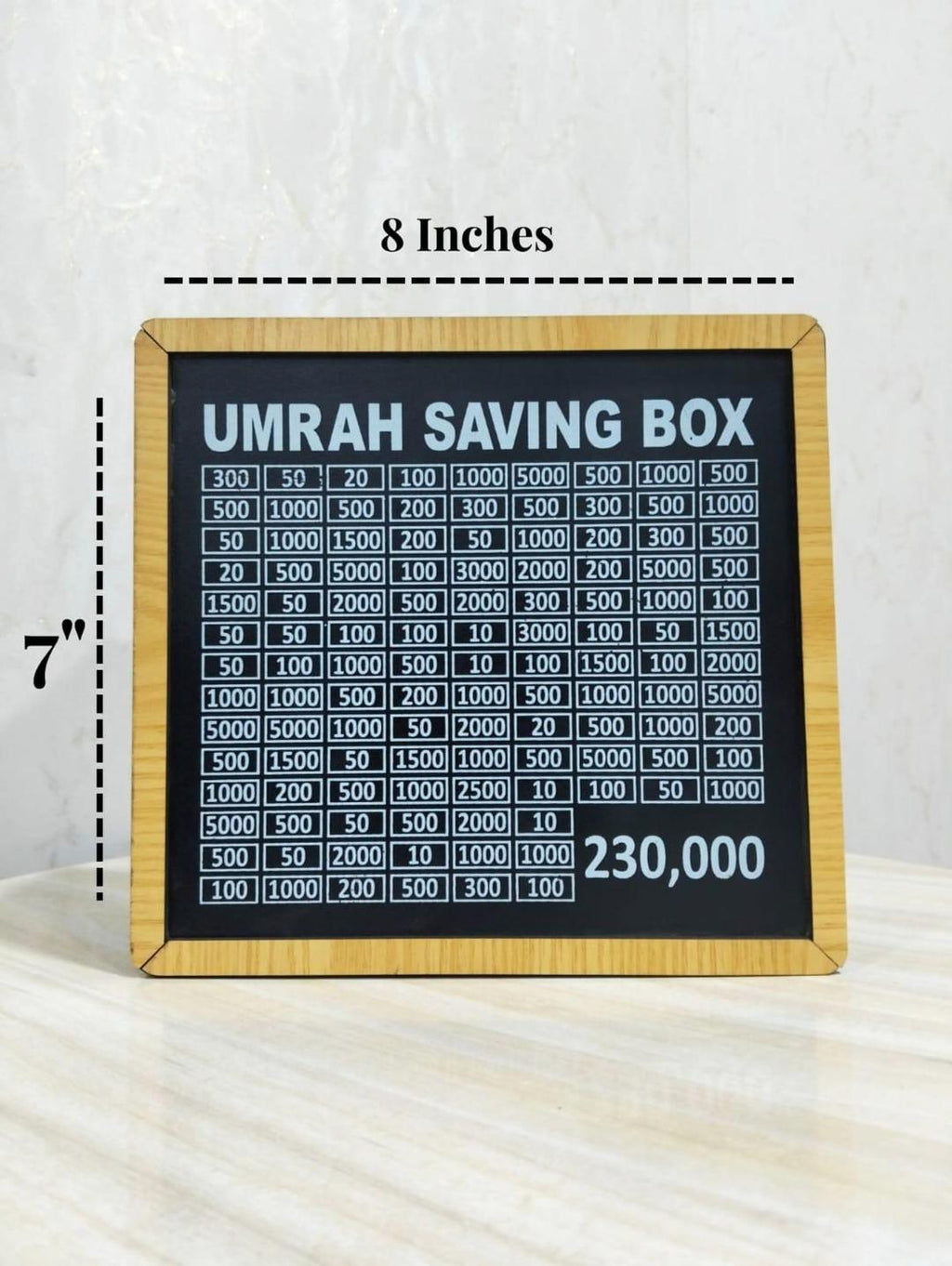 Umrah Saving Box Save 230000 PKR Black Wood