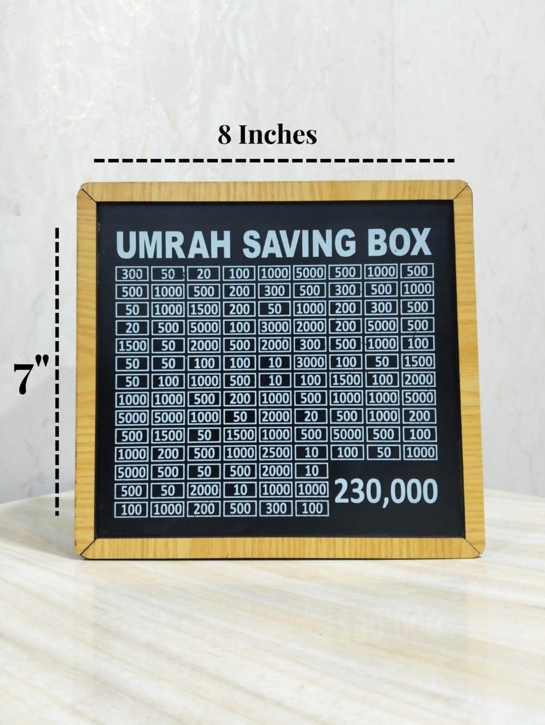 Umrah Saving Box Save 230000 PKR Black Wood