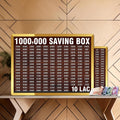 10 Lakh Saving Box Brown Wood Acrylic 9x12x3"