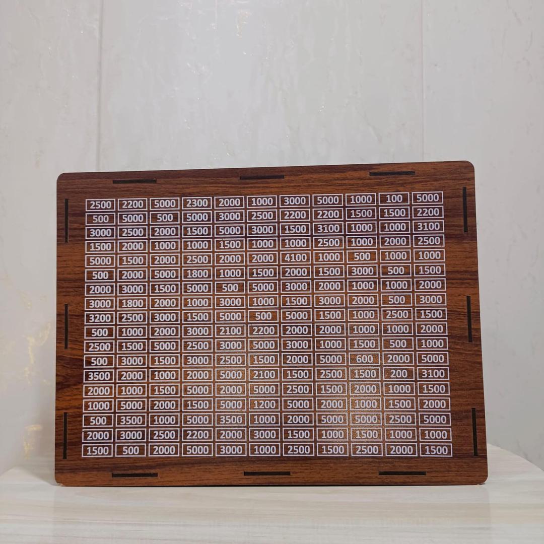 10 Lakh Saving Box Brown Wood Acrylic 9x12x3"