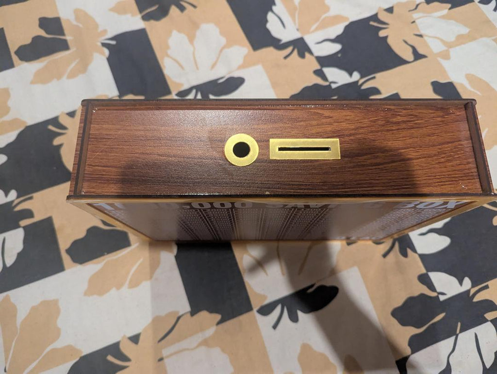 10 Lakh Saving Box Brown Wood Acrylic 9x12x3"
