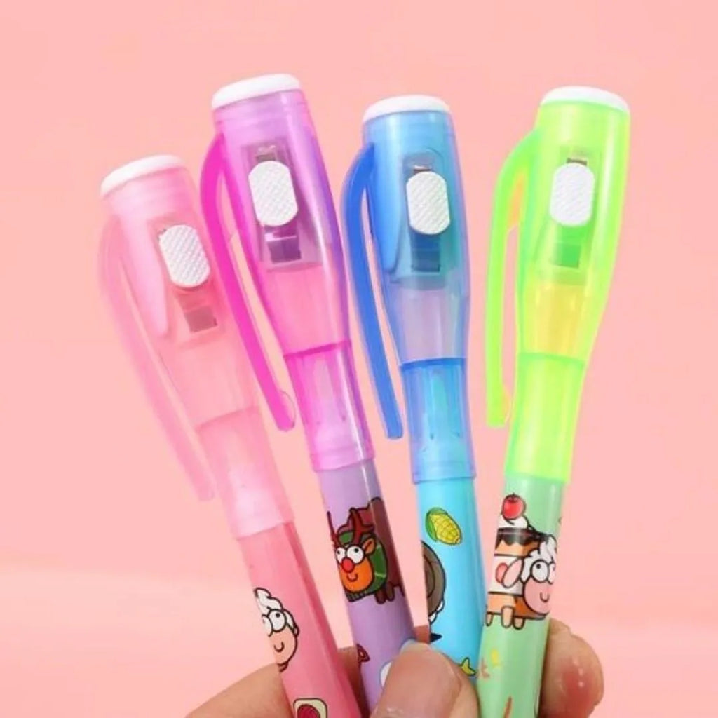 Invisible Gel Pens Set of 3 Multicolor UV Flashing