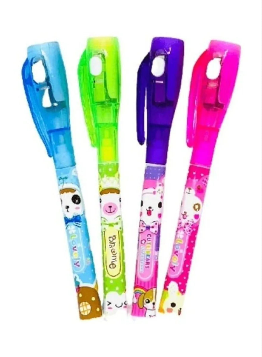 Invisible Gel Pens Set of 3 Multicolor UV Flashing