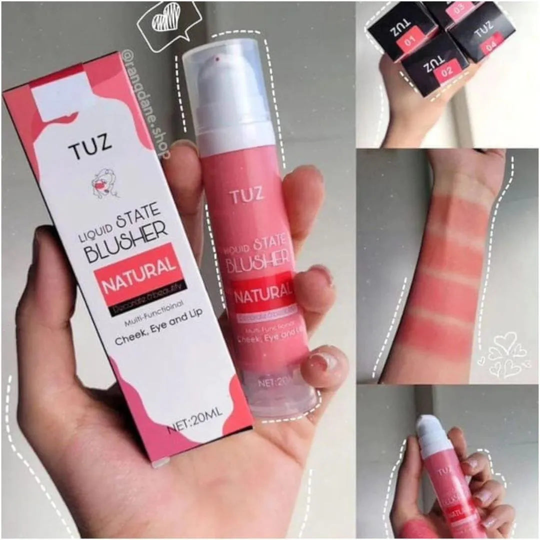 TUZ Glowy Liquid Blush 20ml Natural Dewy Finish