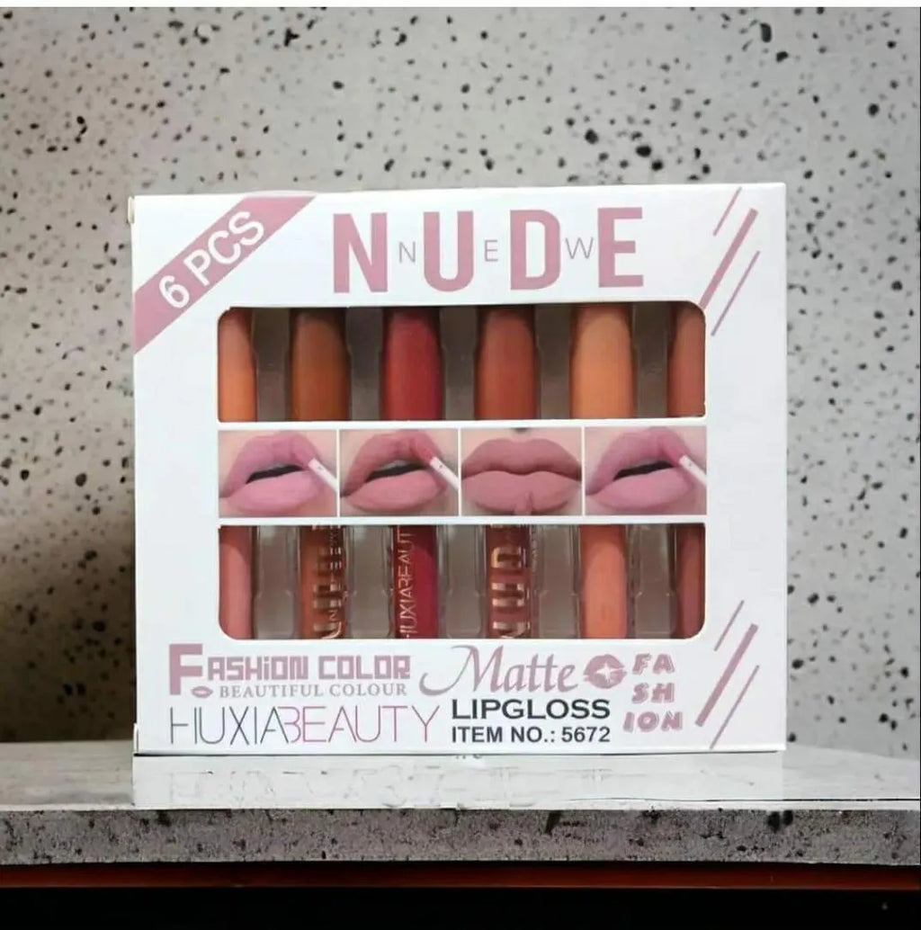 6 Pcs Nude Matte Lip Gloss Set for Pakistani Women