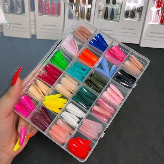 576 Pcs Multicolor Fake Nails ABS Plastic Pakistan