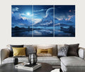 3D Wooden Wall Art Set of 3 Multicolor Decor
