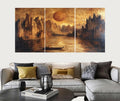 Premium Wooden Wall Hanging Set 3Pcs Multicolor Modern Design