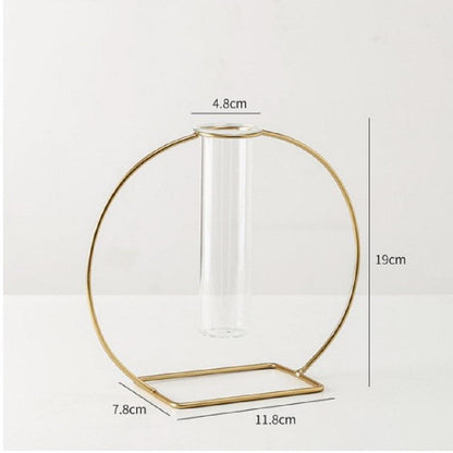 Golden Glass Hydroponic Vase for Home Decor