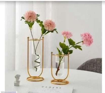 Golden Iron Vase for Home Decor, 11.5cm x 11.5cm x 15.5cm