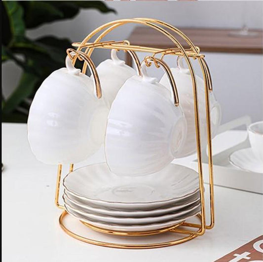Golden Metal Cup Holder Rack for Kitchen Drying Stand